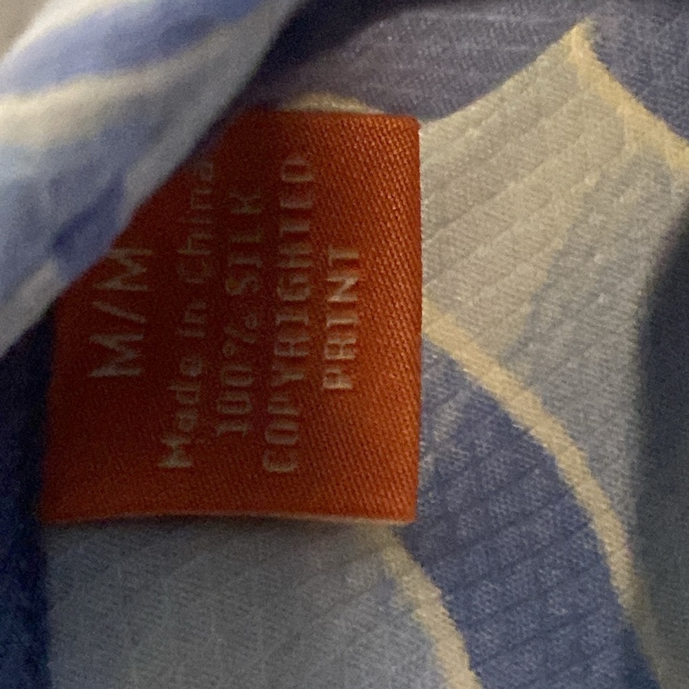 Tommy Bahama Blue and White Hawaiian Button-Down Shirt - Picture 4 of 4